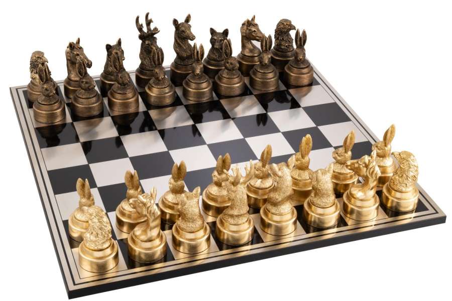 CHESS SET ANIMALS POLY MIX