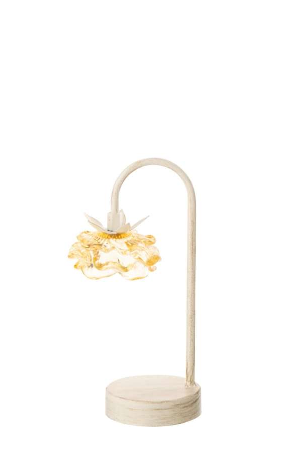 TABLE LAMP LED FLOWER IRON YELLOW/OFF-WHITE SMALL
