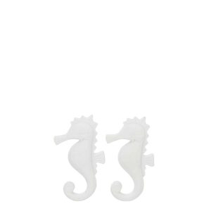 SET OF 2 SEAHORSE DECORATIVE MDF/ROPE WHITE