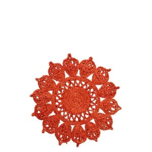PLACEMAT SUNFLOWER JUTE DARK ORANGE