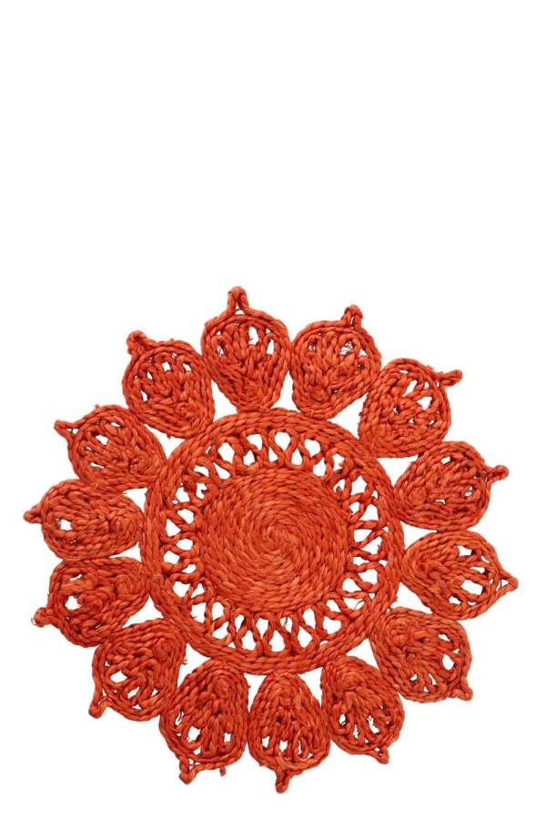PLACEMAT SUNFLOWER JUTE DARK ORANGE