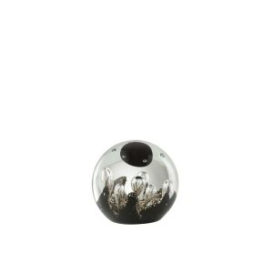 PAPERWEIGHT MAGIC GLASS GOLD/BLACK SMALL
