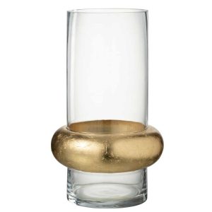 VASE CYLINDER RING LOW GLASS TRANSPARENT LARGE