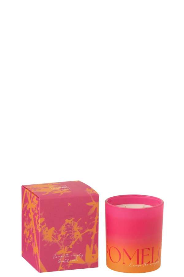 SCENTED CANDLE OASIS WAX ORANGE/PINK LARGE