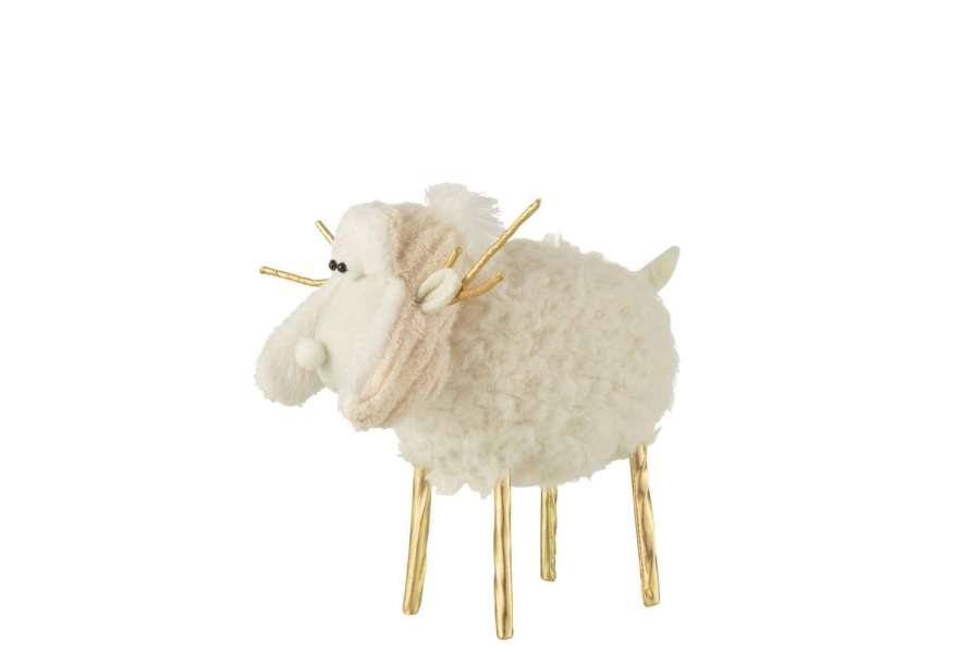 REINDEER HAT TEXTILE CREAM/GOLD MEDIUM