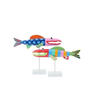 SET OF 2 FISH UMI ALBASIA WOOD MULTI MEDIUM