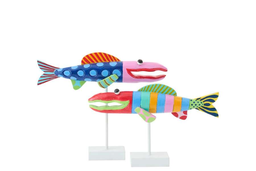 SET OF 2 FISH UMI ALBASIA WOOD MULTI MEDIUM