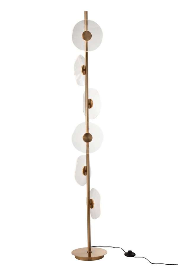 FLOOR LAMP LED FLOWER IRON/PLASTIC GOLD
