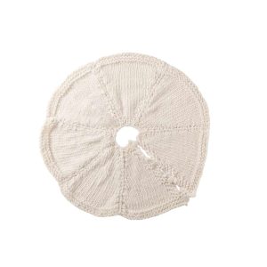 CHRISTMAS TREE SKIRT KNITTED POLYESTER WHITE