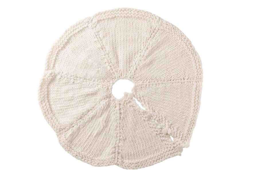 CHRISTMAS TREE SKIRT KNITTED POLYESTER WHITE