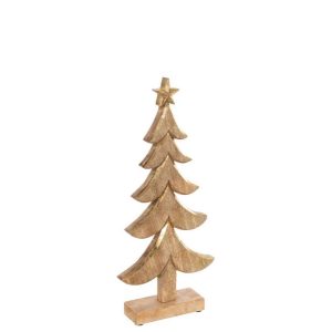 CHRISTMAS TREE MANGO WOOD GOLD LARGE