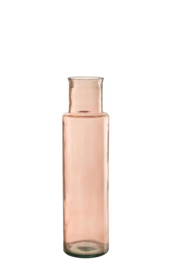VASE CYLINDER GLASS LIGHT PINK MEDIUM
