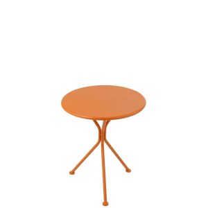 GARDEN TABLE TRIPOD ROUND METAL ORANGE SMALL