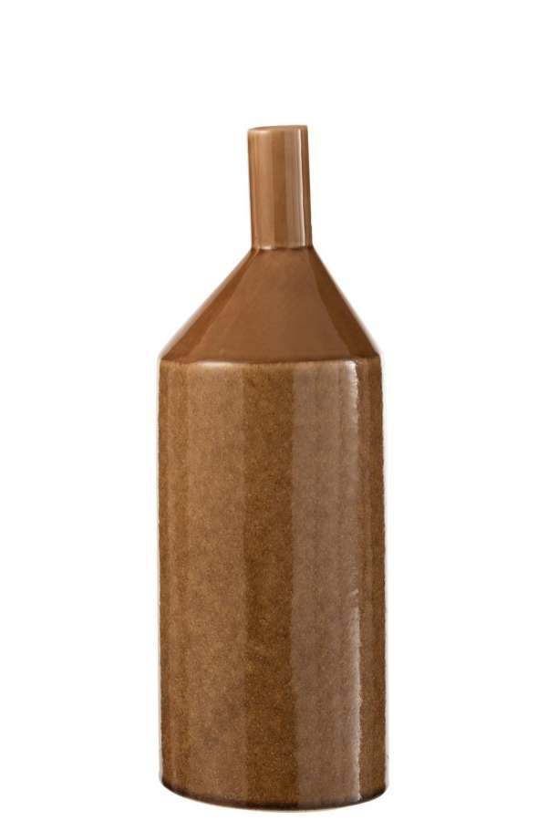 VASE HIGH CERAMIC BROWN SMALL
