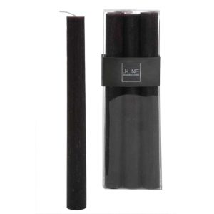 BOX 6 TABLE CANDLE BROWN/BLACK -9H