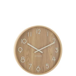 WALL CLOCK PLYWOOD/MDF NATURAL LARGE