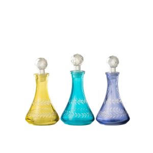 DECORATIVE BOTTLES TARIFA GLASS MIX MEDIUM ASSORTMENT OF 3