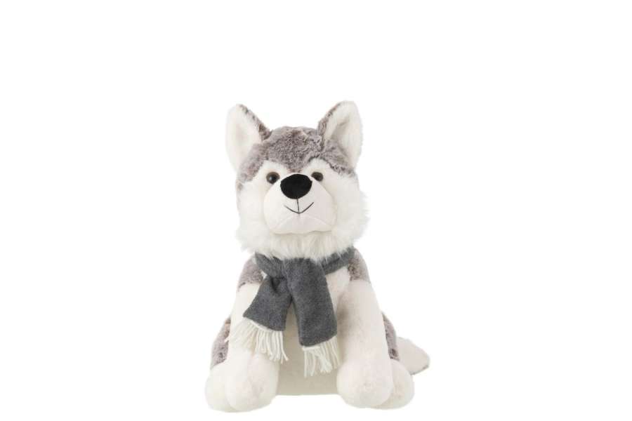 HUSKY+SCARF PLUSH POLYESTER GREY LARGE