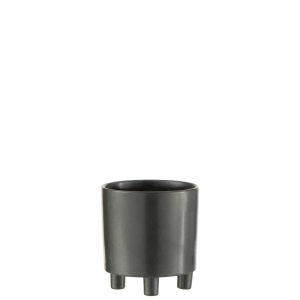 FLOWERPOT SMOKE CERAMIC GREY/BLACK MEDIUM
