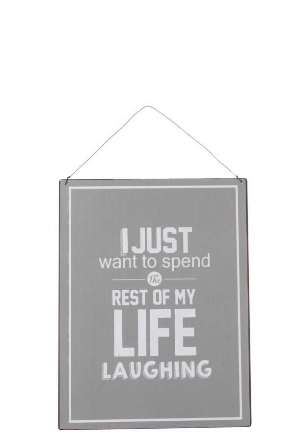 PLACARD LIFE/VIE ENGLISH/FRENCH METAL GREY/WHITE