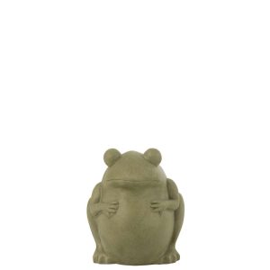 FLOWERPOT FROG  CLAY GREEN SMALL