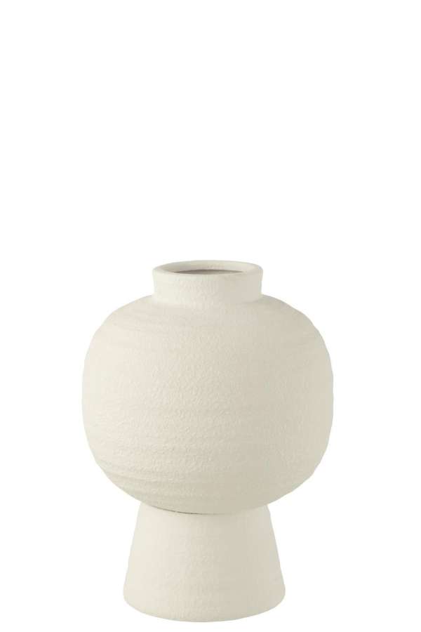 VASE LANTERN CLAY WHITE SMALL