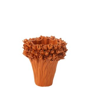 VASE AMBROSIA CERAMIC ORANGE MEDIUM