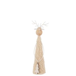 REINDEER DECO TEDDY METAL/WOOD BEIGE/NATURAL SMALL