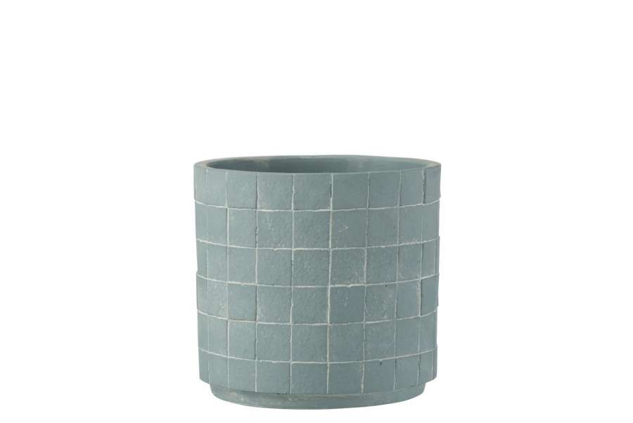 FLOWERPOT SQUARE CERAMIC LIGHT BLUE LARGE