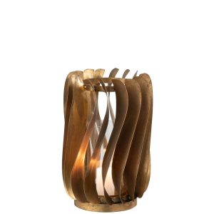 CANDLEHOLDER TINA IRON/GLASS GOLD