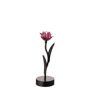 TABLE LAMP LED FLOWER IRON BLACK/PINK SMALL