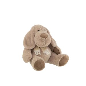 DOG+SCARF SITTING TEXTILE BEIGE EXTRA LARGE