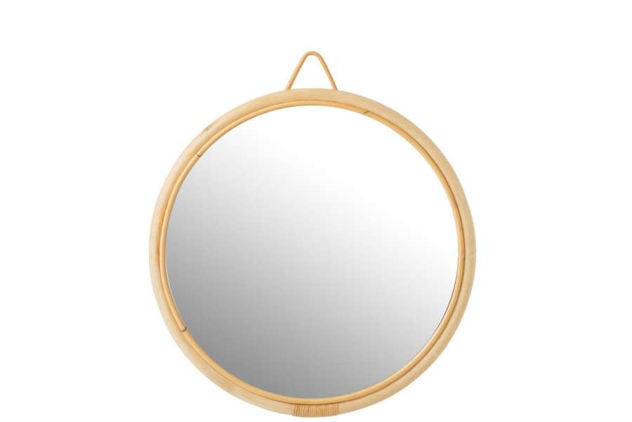 MIRROR ROUND WOOD/RATTAN NATURAL