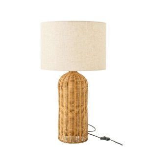 TABLE LAMP CYLINDER METAL NATURAL/ECRU SMALL