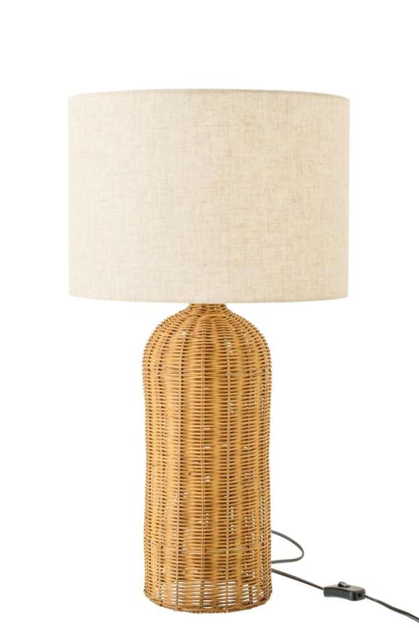 TABLE LAMP CYLINDER METAL NATURAL/ECRU SMALL