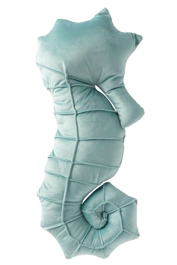 CUSHION SEAHORSE POLYESTER TURQUOISE