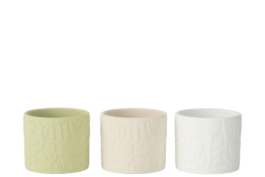 FLOWERPOT ALOHA TERRACOTA MIX SMALL ASSORTMENT OF 3