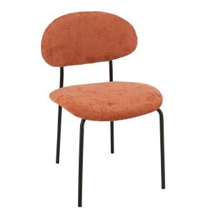 DINING CHAIR TEXTILE/METAL ORANGE RUST