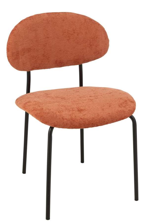 DINING CHAIR TEXTILE/METAL ORANGE RUST