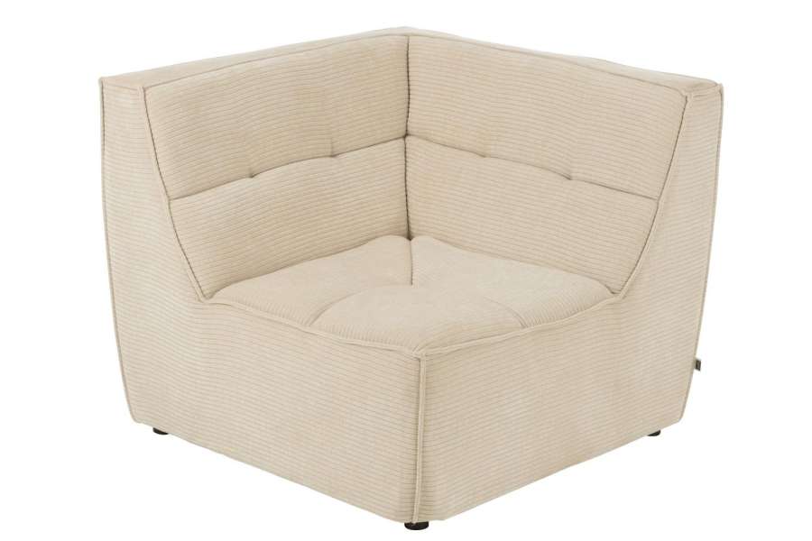 SOFA CORNER GRID POPLAR WOOD/FOAM BEIGE