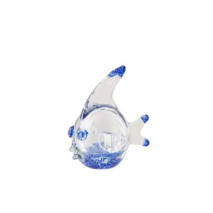 PAPERWEIGHT FISH GLASS BLUE/TRANSPARENT