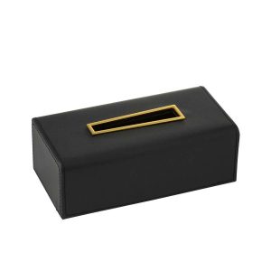 TISSUE BOX PU BLACK