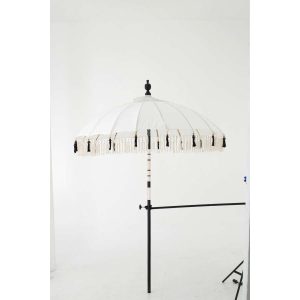 PARASOL FLAVIE WOOD/COTTON ECRU/BLACK