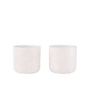 FLOWERPOT GEN CERAMIC WHITE LARGE ASSORTMENT OF 2
