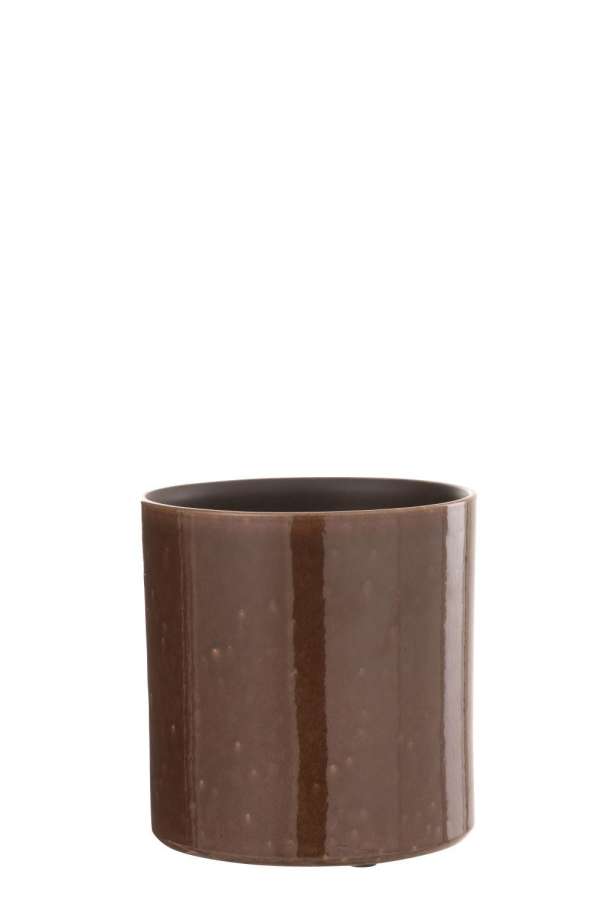 FLOWER POT FLEK CERAMIC BROWN SMALL