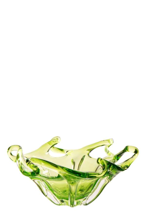 DECORATIVE TRAY SERENA GLASS GREEN