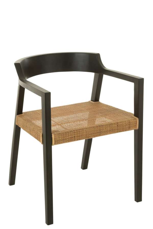 CHAIR EMMA TEAK BLACK/BROWN