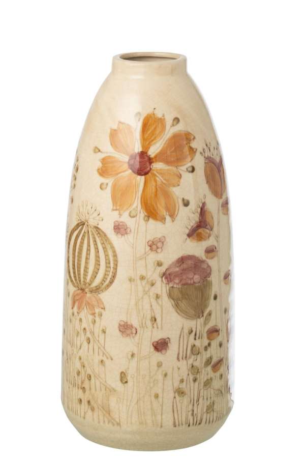 VASE VINTAGE STONEWARE MULTICOLORED LARGE