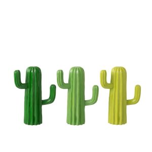 CACTUS DECORATIVE POLYRESIN GREEN MEDIUM ASSORTMENT OF 3