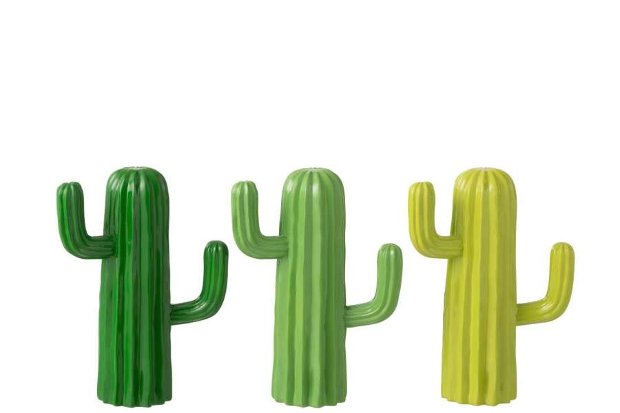 CACTUS DECORATIVE POLYRESIN GREEN MEDIUM ASSORTMENT OF 3